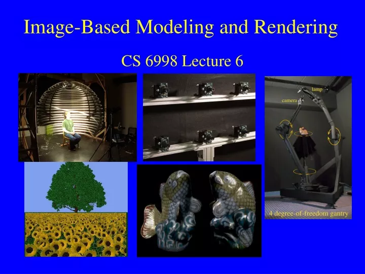 image based modeling and rendering