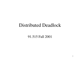 Distributed Deadlock