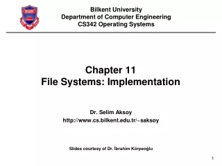 Chapter 11 File Systems: Implementation