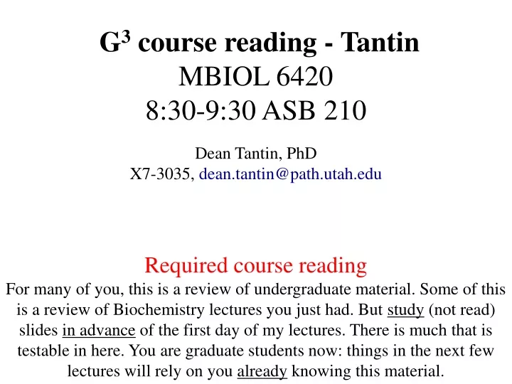 g 3 course reading tantin mbiol 6420