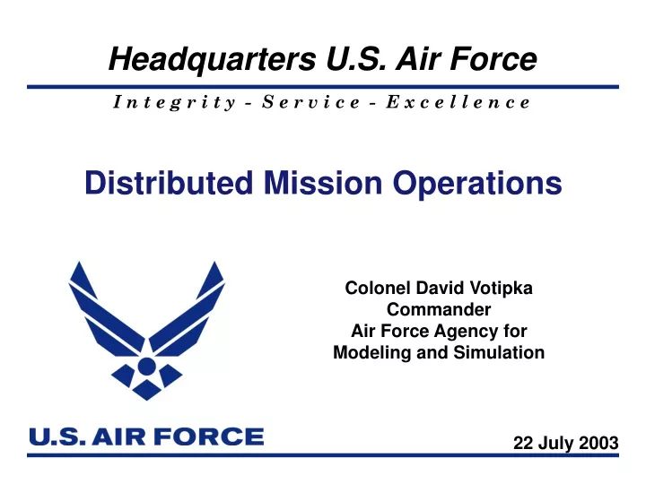 distributed mission operations