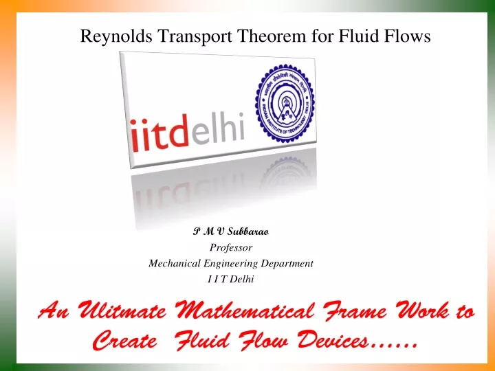 reynolds transport theorem for fluid flows