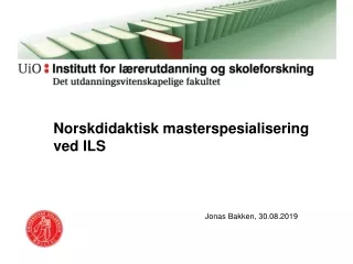 Norskdidaktisk masterspesialisering ved ILS