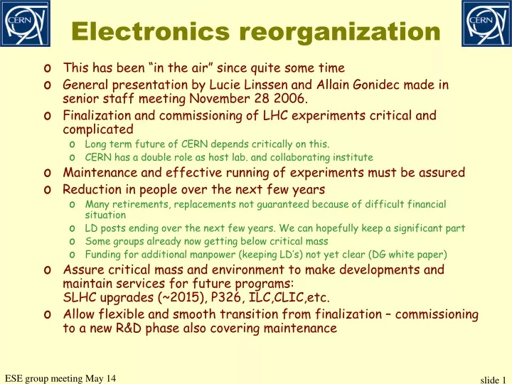 electronics reorganization