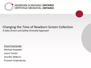 Changing the Time of Newborn Screen Collection A Data-Driven and Safety-Oriented Approach