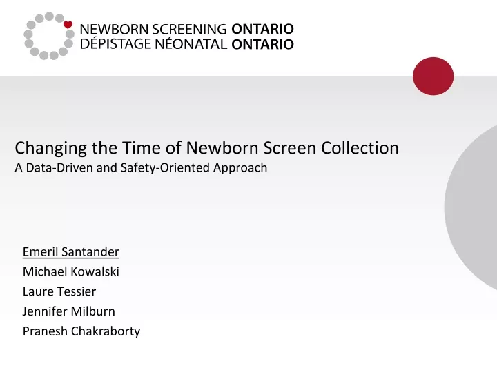 changing the time of newborn screen collection a data driven and safety oriented approach