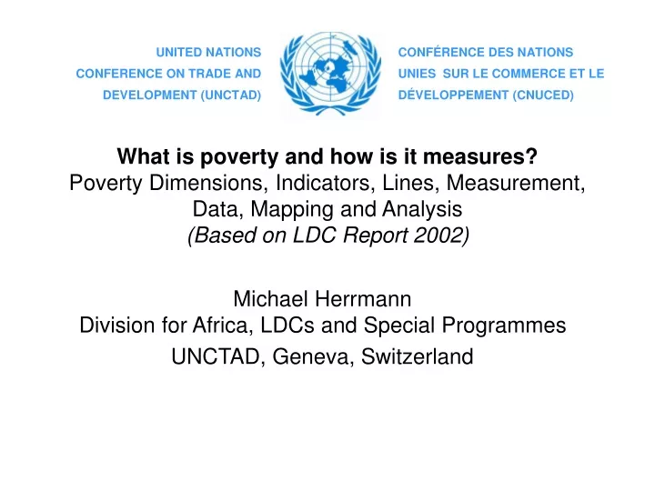 michael herrmann division for africa ldcs and special programmes unctad geneva switzerland