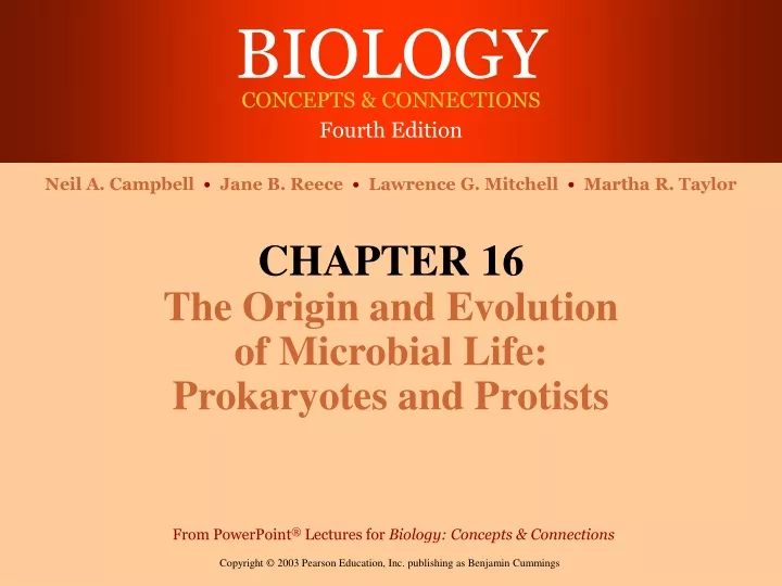 chapter 16 the origin and evolution of microbial life prokaryotes and protists