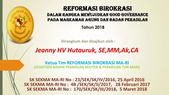 reformasi birokrasi dalam rangka mewujudkan good