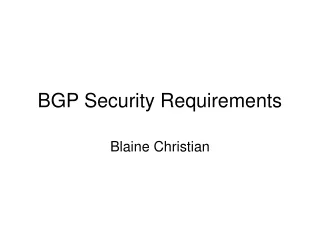 BGP Security Requirements