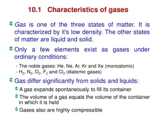 10.1   Characteristics of gases