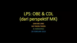 LPS: OBE &amp; CDL ( dari perspektif  MK)
