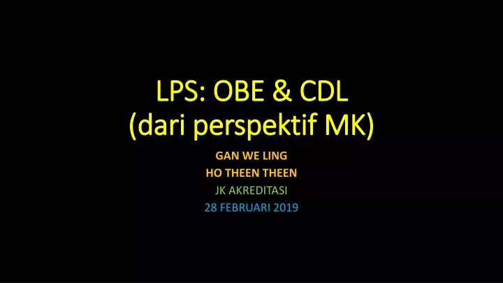 lps obe cdl dari perspektif mk