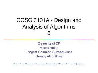 COSC 3101A - Design and Analysis of Algorithms 8