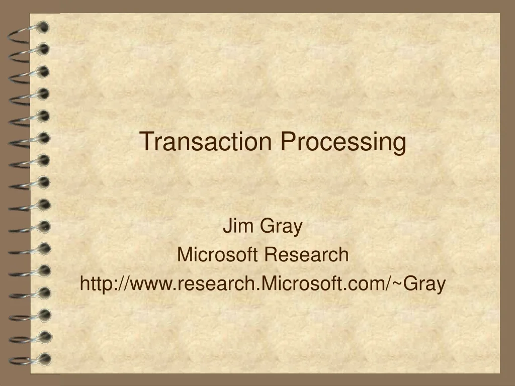 Web Server Transaction Processing and Predictions for the Future - slide 1