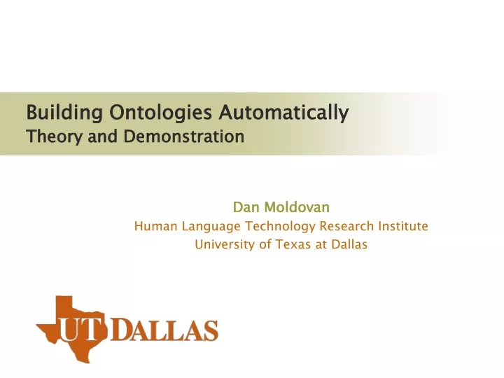 building ontologies automatically theory and demonstration