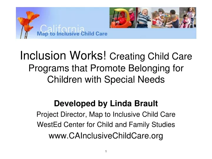inclusion works creating child care programs that promote belonging for children with special needs
