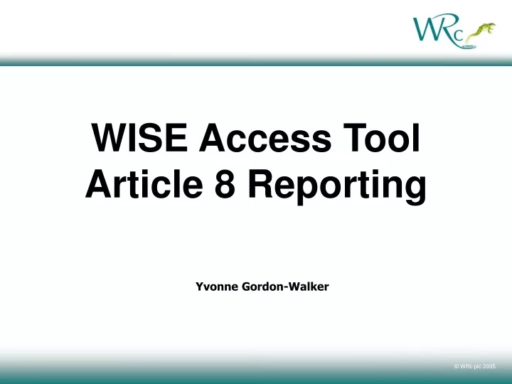 wise access tool article 8 reporting
