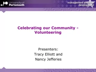 Celebrating our Community - Volunteering