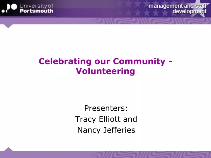 celebrating our community volunteering