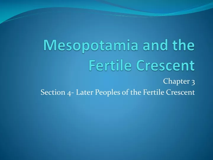 mesopotamia and the fertile crescent