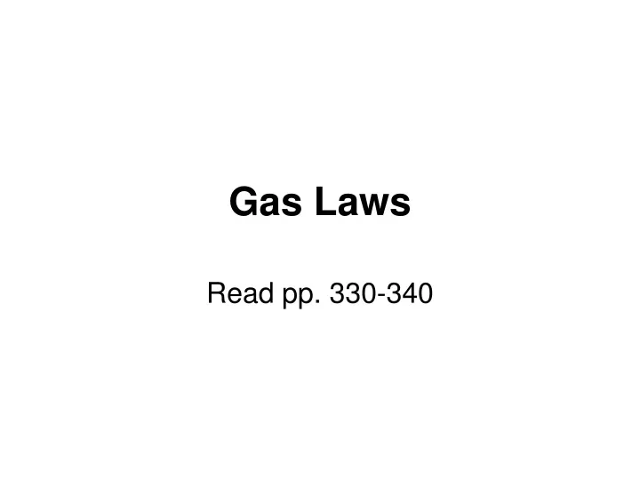 gas laws