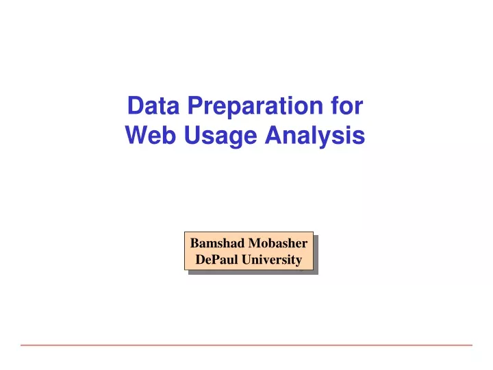 data preparation for web usage analysis