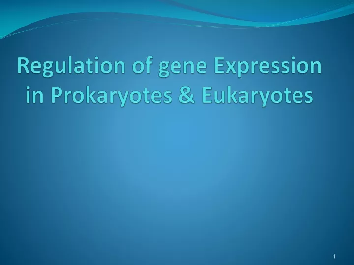 regulation of gene expression in prokaryotes eukaryotes