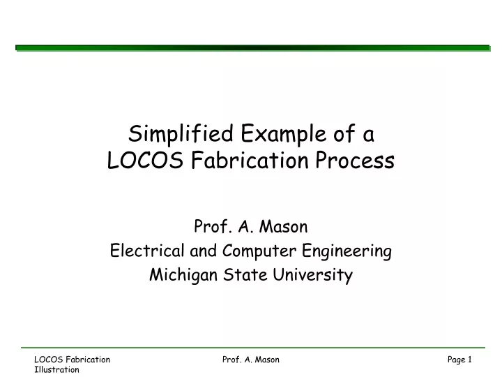 simplified example of a locos fabrication process