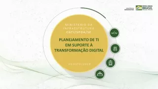 MINISTÉRIO DA INFRAESTRUTURA CGTI/SPOA/SE PLANEJAMENTO DE TI EM SUPORTE À TRANSFORMAÇÃO DIGITAL