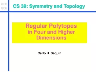 CS 39: Symmetry and Topology