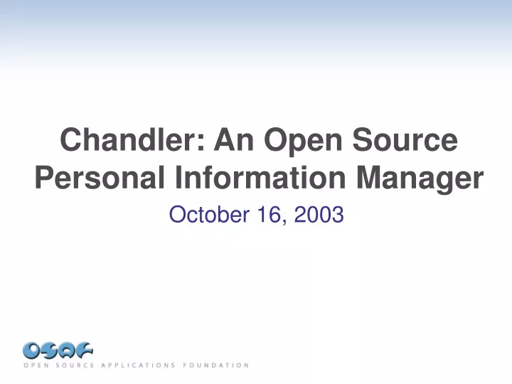 chandler an open source personal information manager