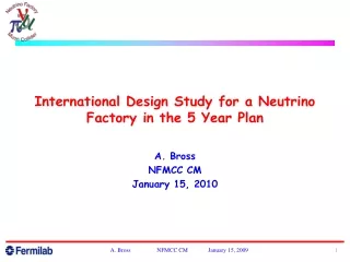 International Design Study for a Neutrino Factory in the 5 Year Plan