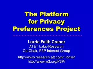 The Platform for Privacy Preferences Project