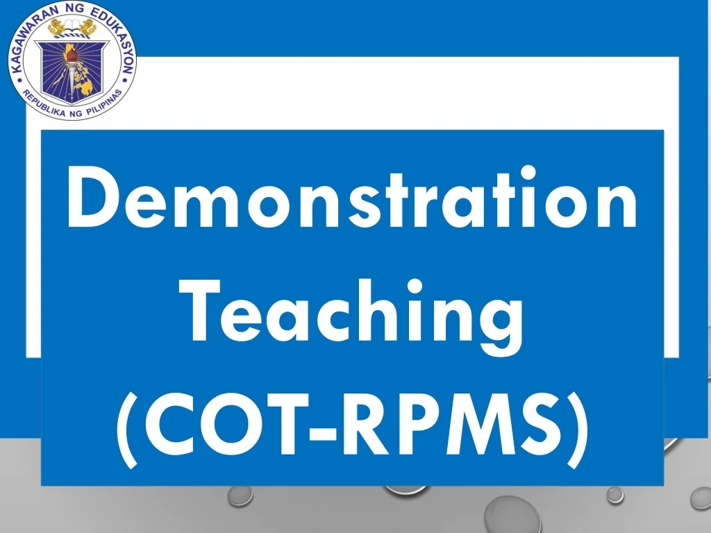 Enhancing Teaching Competencies: COT-RPMS Demonstration Teaching Activity - slide 1