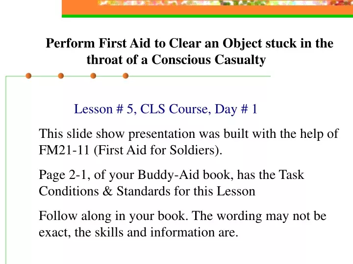 perform first aid to clear an object stuck