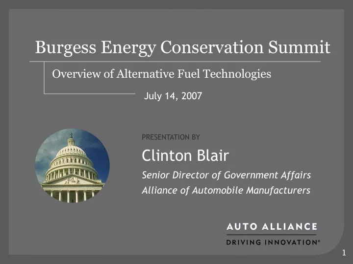 burgess energy conservation summit overview of alternative fuel technologies