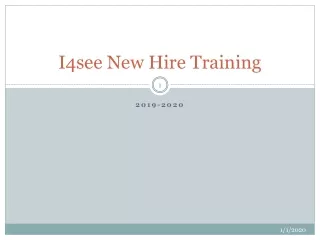 I4see New Hire Training