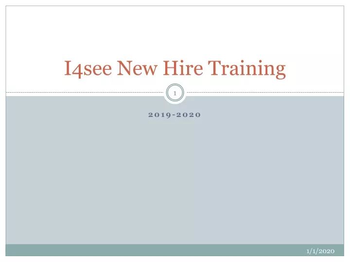 i4see new hire training