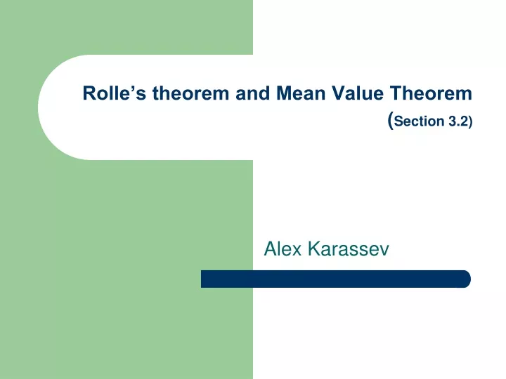 rolle s theorem and mean value theorem section 3 2