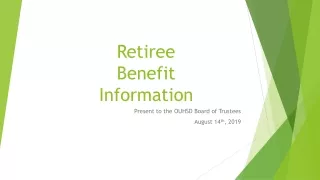 Retiree  Benefit Information