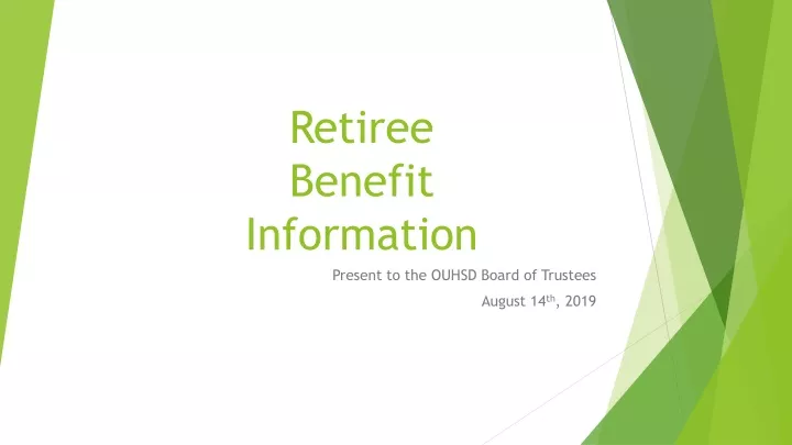retiree benefit information