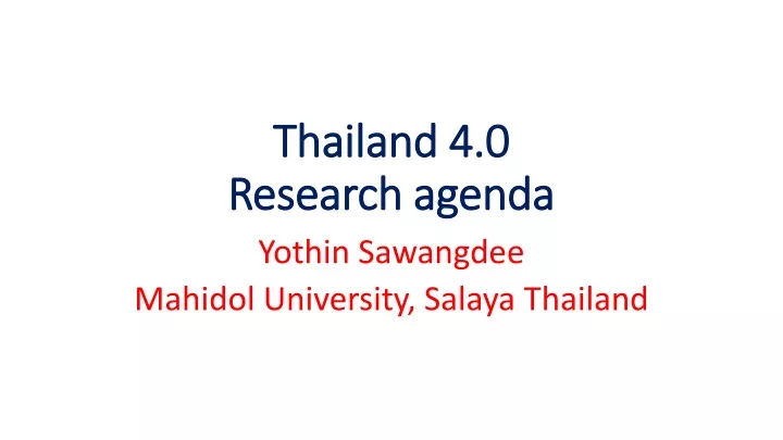 thailand 4 0 research agenda