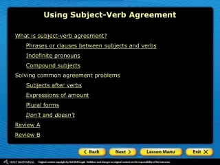 Using Subject-Verb Agreement