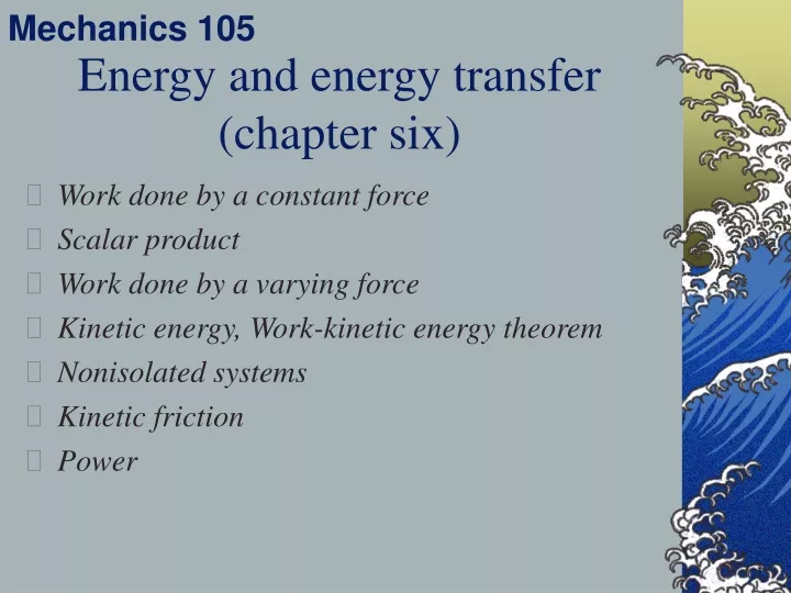 energy and energy transfer chapter six