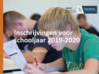 Inschrijvingen voor schooljaar 2019-2020