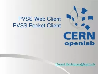 PVSS Web Client PVSS Pocket Client