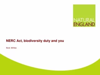 NERC Act, biodiversity duty and you