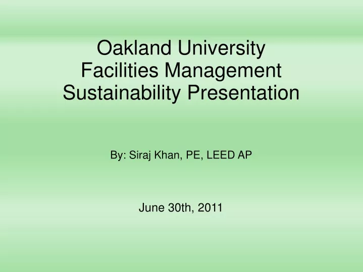 oakland university facilities management
