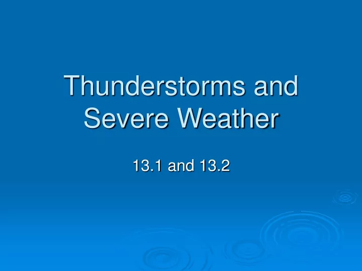thunderstorms and severe weather